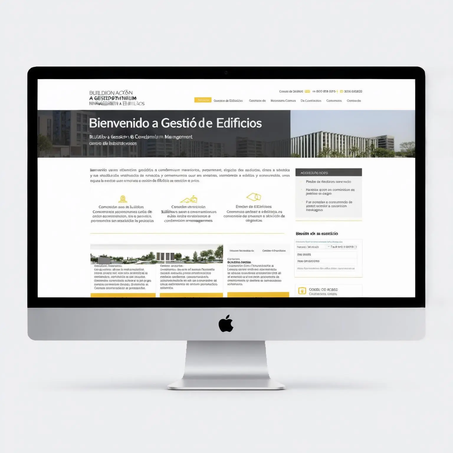 Demo portada sitio de administración de edificios